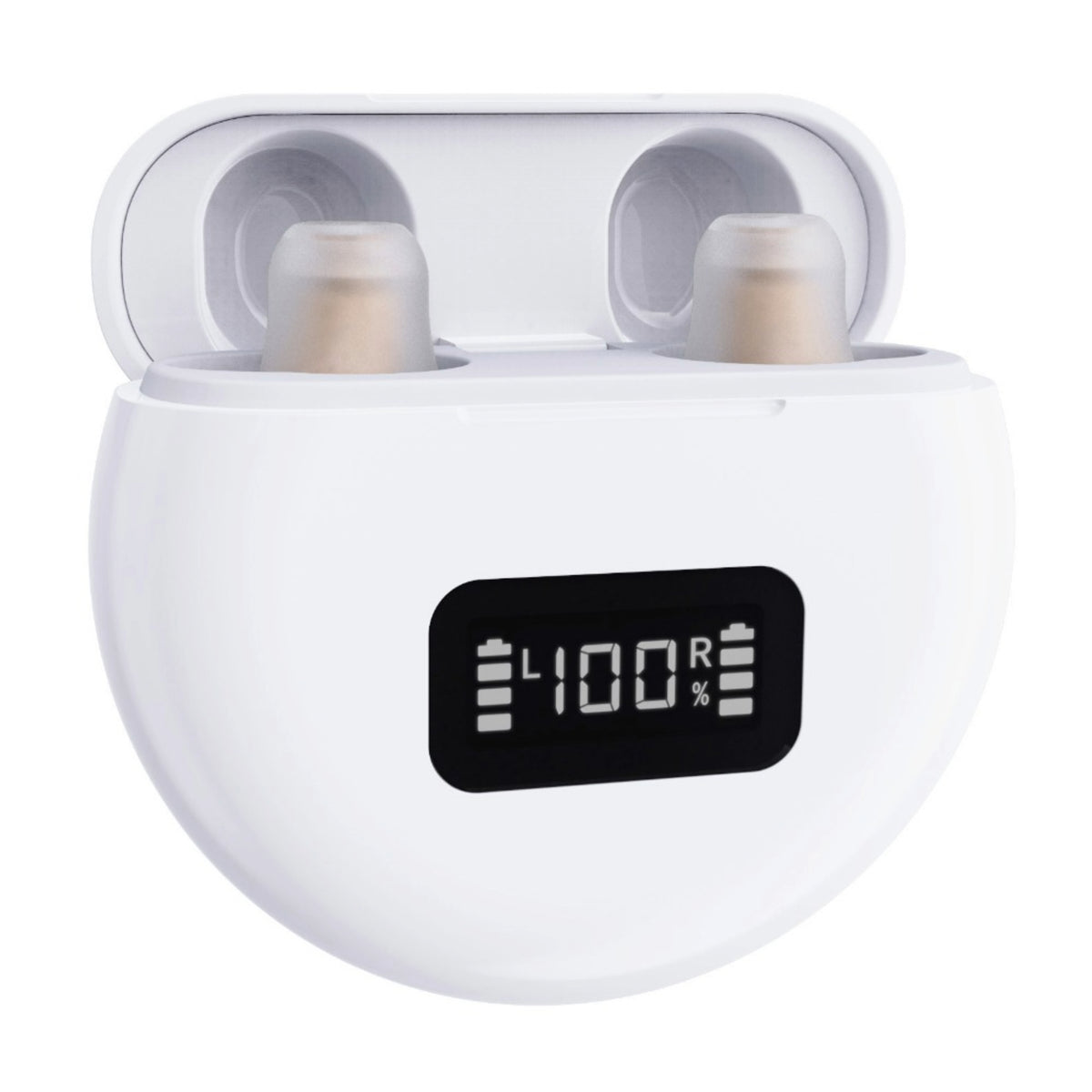 White CIC Rechargeable Hearing Aid